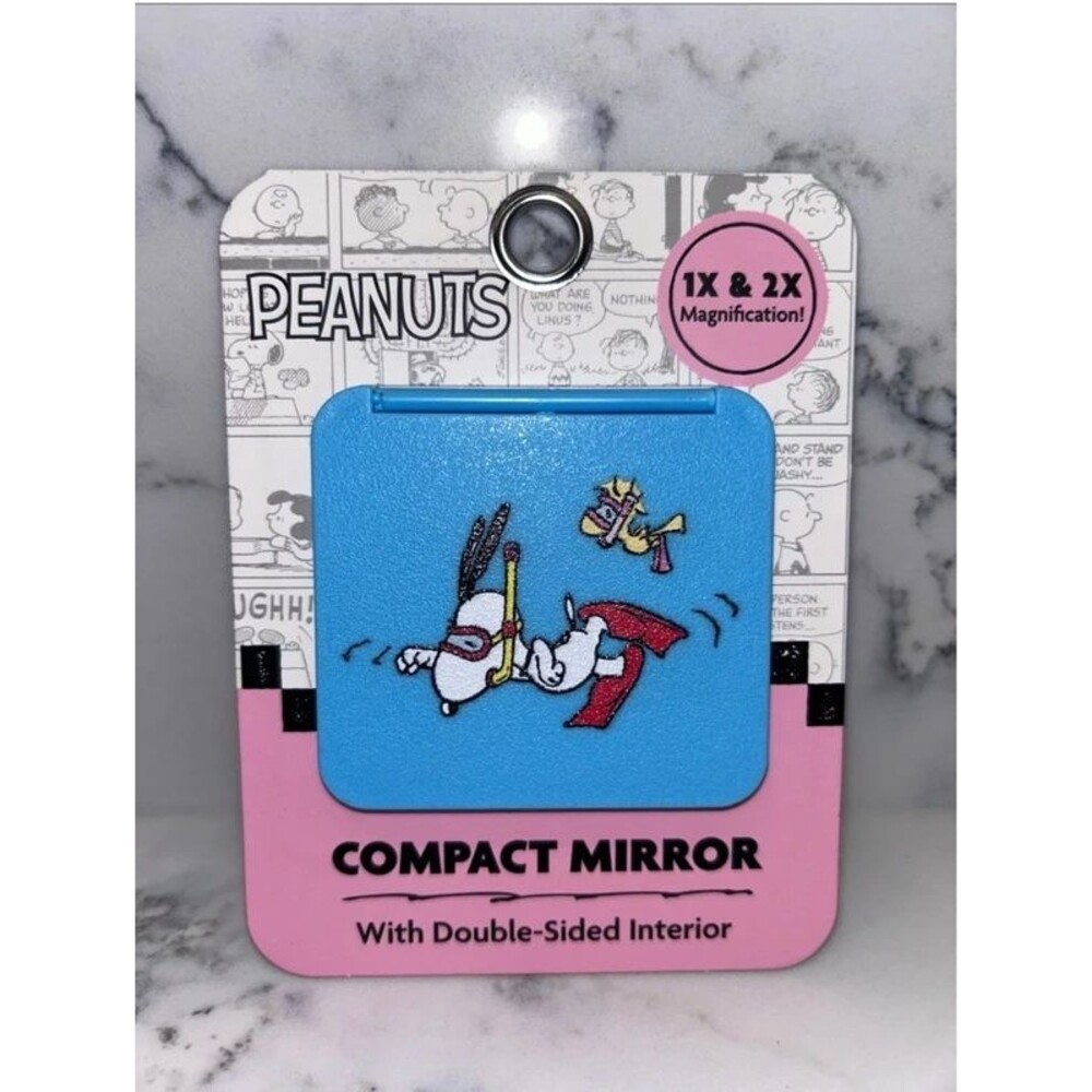 Peanuts Snoopy double sided 1X + 2x magnifying Compact Mirror